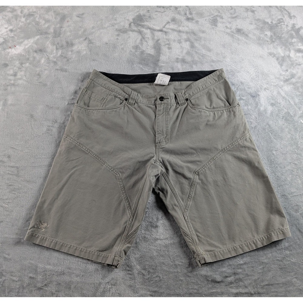 Arc'teryx Shorts Mens 38 Gray Canvas 13" Inseam Outdoor Hiking Pockets